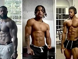 Three Hot Black Muscle Man Show They Muscle(HBMM) !(AI-generated)