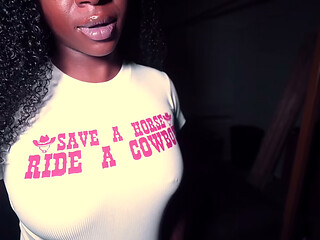 Fucking ebony cowgirl
