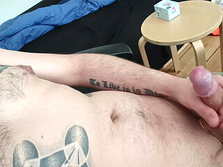 jerking my rock hard cock untill i cum on myself