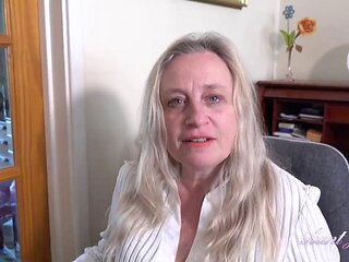 Auntjudys - Your Horny Mature Boss Andrea Ann Sucks Your Cock at the Office