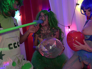 Horny Clowns Balloon Fetish Play