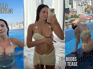 Bikini Tease, Tits Cleavage, Feet, Tits Flash