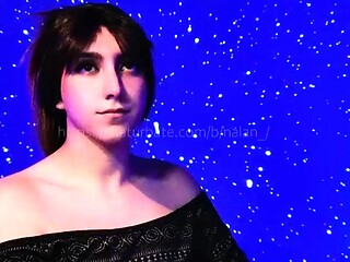 Shemale tranny enjoying solo masturbation