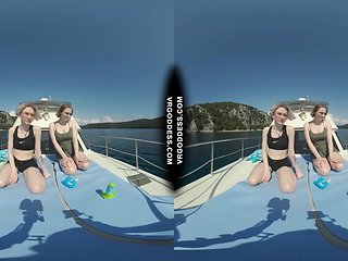 Ingrida And Diana Nude Sunbathing On A Yacht Vacation P...