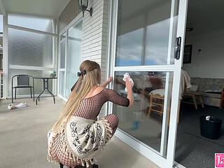 A sexy domestic servant is trying to seduce her boss
