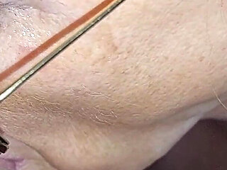 Busty Granny with Pink Hair Fingers to Explosive Orgasm