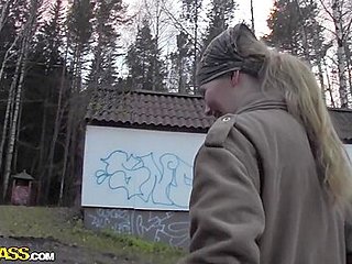 Evelina Juliet in lusty amateur fuck video filmed in the woods