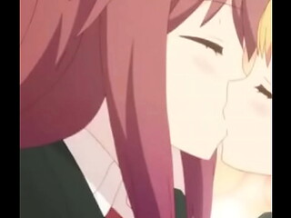 Anime chicas besandose