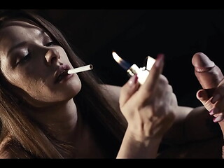 Smoking Hot Redhead Sata Jones Reverse Cowgirl Big Cock Before Pussy Creampie Holding Cigarette