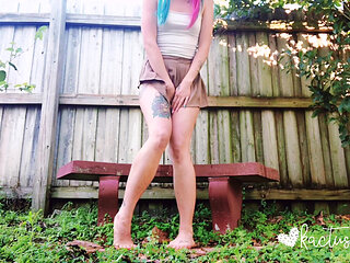 Peeing in My College Girl Skirt and Thong