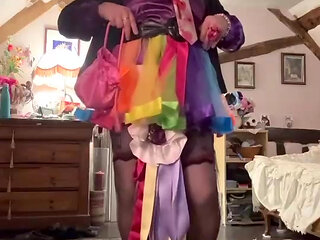 Dressed with a little multicolored petticoat for an evening out