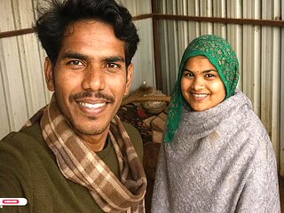 Husband Wife Of Indian Desi Village Enjoying In The Field In Winter And Also Kissing By -snapchat143