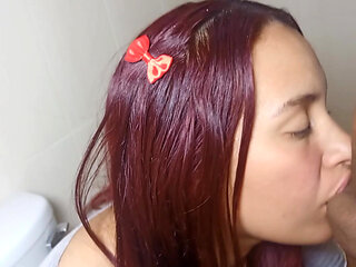 I go into the bathroom with my best friend oral sex cum creampie milk