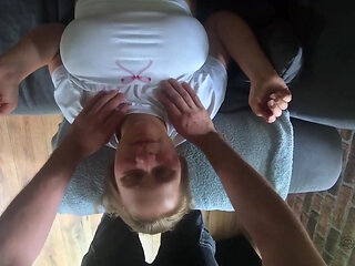 Perfectly Positioned for His Cock