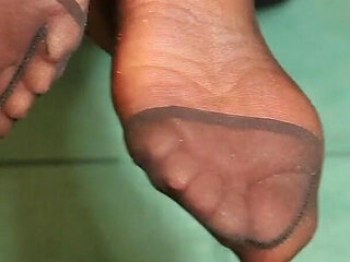 Nylon Feet After Sneakers Workout