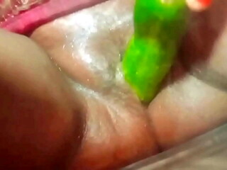 Indian village house wife Fuck by cucumber Part 1