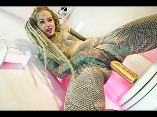Inked Alt Girl Solo Piss Play &ndash_ Tattooed Beauty Fingers &amp_ Pees Hard