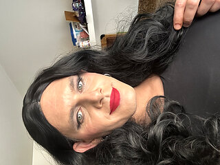 The hottest Huge Titty Shemale blows her thick load And licks it up