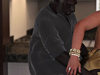 Bimbo Blonde Nailed by a Neighbor's Black Oldman