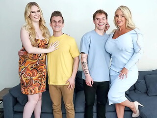 Cancelled Dates Lead to Hardcore Family Fun with Two Curvy MILFs