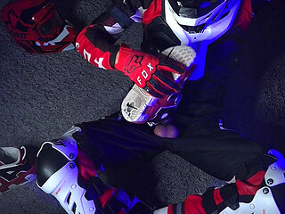 Horny Biker Plays with His Dick