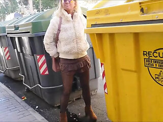 Toilet pissing in several places and a creampie fuck from stranger