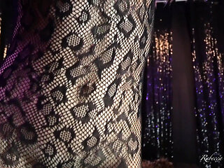 Rebecca Diamante Sexy Catsuit and Red Leather High Heels Ita