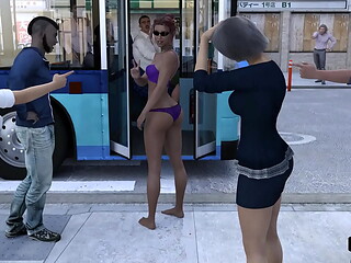 An exhibitionist girl undressed in public. Hentai Game: Kink Maker