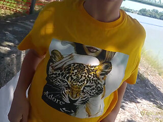 Big tits European Nelly Kent get fucked outdoor