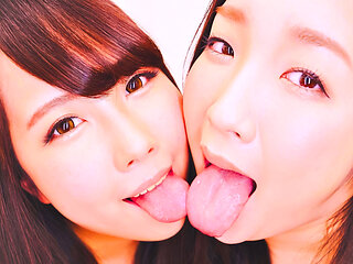 Selfie & Mutual Tongue Observation Intense Intertwined Saliva Lesbian Kiss - Niina Y Kurumi