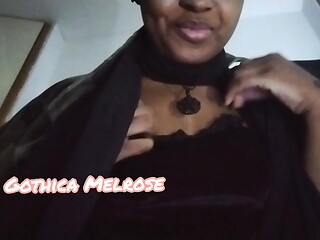 Pretty GOTH GIRL Takes tits out, solo footage of Gothica Melrose Dominatrix