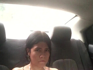 Latin slut calls her husband when he is masturbating in uber.