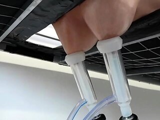 Busty lactating MILF milked like a cow in BDSM session