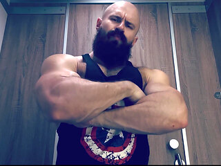 Hard breathing, musculine scent, bulging veins and muscles