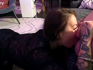 HARDCORE AFTERPARTY DEEPTHROAT IN FFM THREESOME POV - Two Hot Brunettes Ends up in HOT Blowjob and Handjob