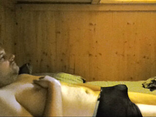 Masturbating in Cabine