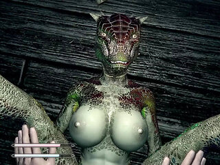 Lusty Argonian Maid Spreads Her Legs