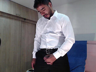 Daddy Masturbates and Cums After Coming Home From the Office