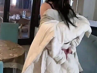 Downjacket Try-on & Blowjob Tease - Coat Fetish, Masturbation & Messy Cum Finish 327