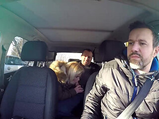 Tattooed Blonde Wife Wild Outdoor Car Fuck