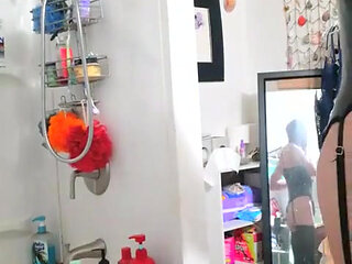 Cdmichell Wearing Sexy Black Onepiece Thong Bodysuit