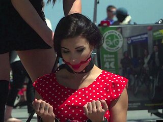 Mouthgagged bigbooty babe get humiliated
