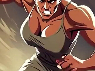 Ai Athletic Women in Cartoon Scenes