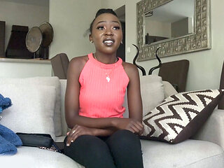 Skinny African girl skips the line