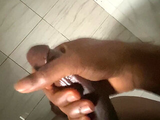 Sensually pleasuring myself and stroking my curved dick till i cum
