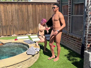 Alternative MILF Gets Fucked in Pool by BBC