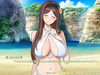 Hentai Game - Summer Clover - Unstoppable Urge On The Beach - Kasumi's Secret Beach Sex