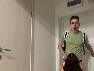 Girl pouts and moans as her man ravages her for real