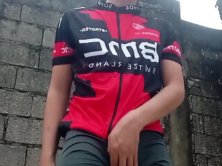 Cute Cyclist Boy with Big Bondage Dick