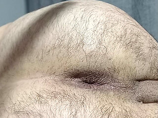 Hairy Turkish boy satisfies his hole with cucumber